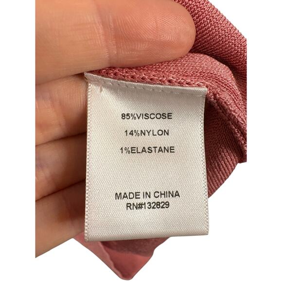 Helsa Scarlet Maxi Knit Dress Long Sleeve Minimalist Quiet Luxury Rose Pink XS - Picture 9 of 12